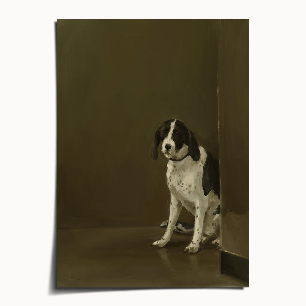 "Cane di Milano" by Catherine Hébert - Milan Restaurant Dog Art Print - 5"x7" size
