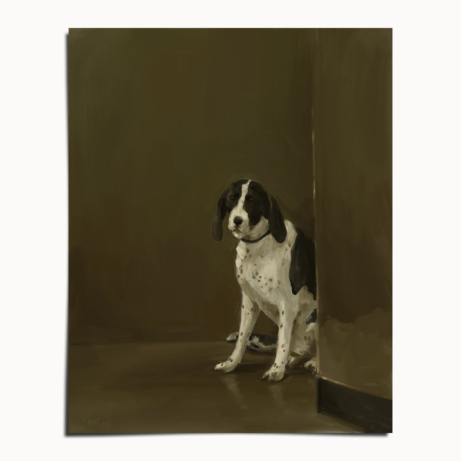 "Cane di Milano" by Catherine Hébert - Dog Oil Painting Fine Art Print - 8"x10" size