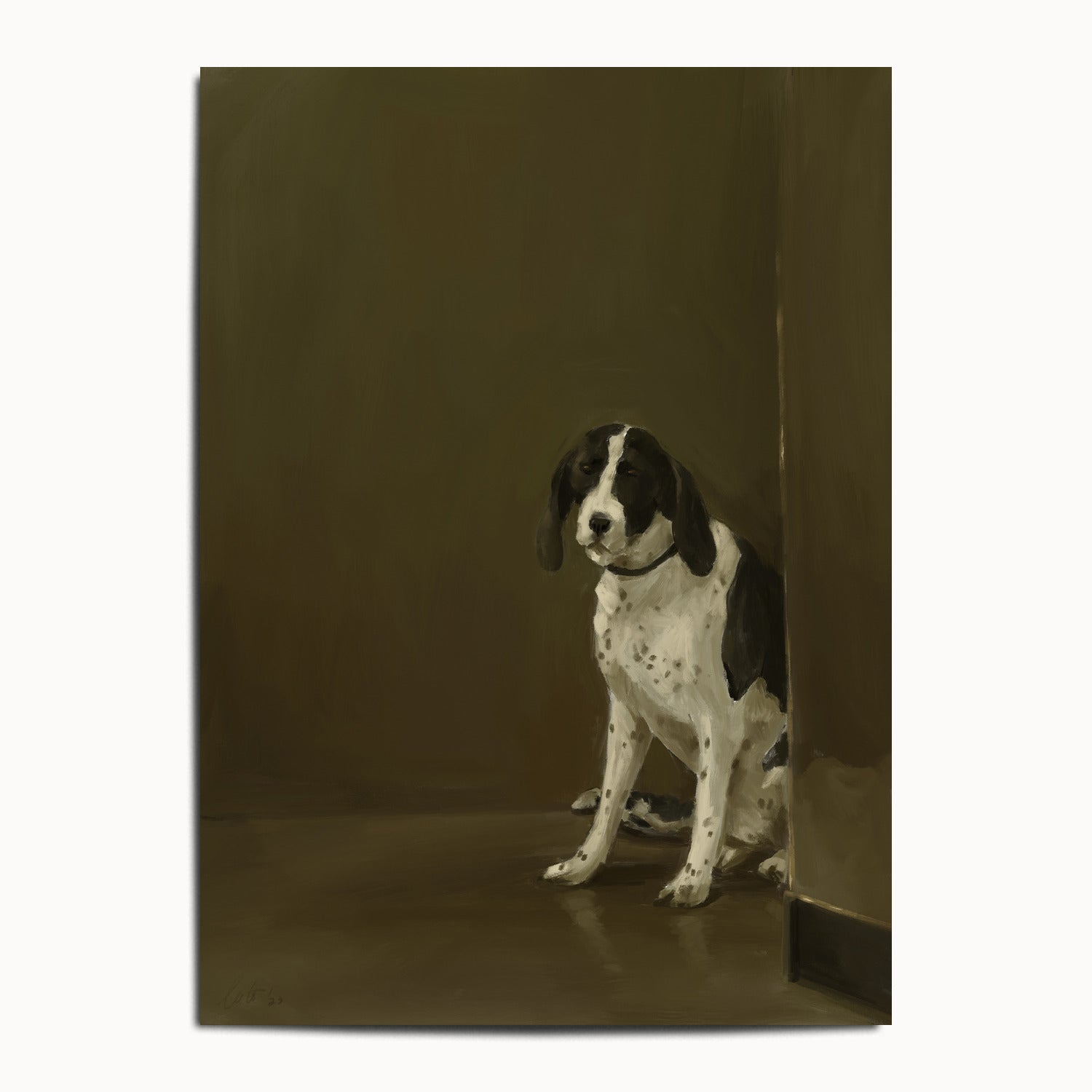 "Cane di Milano" by Catherine Hébert - Dog Oil Painting Fine Art Print - 13"x18" size