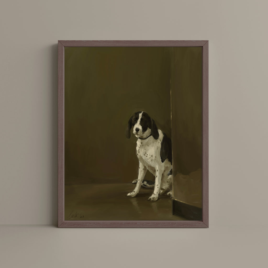 "Cane di Milano" by Catherine Hébert - Dog Oil Painting Fine Art Print
