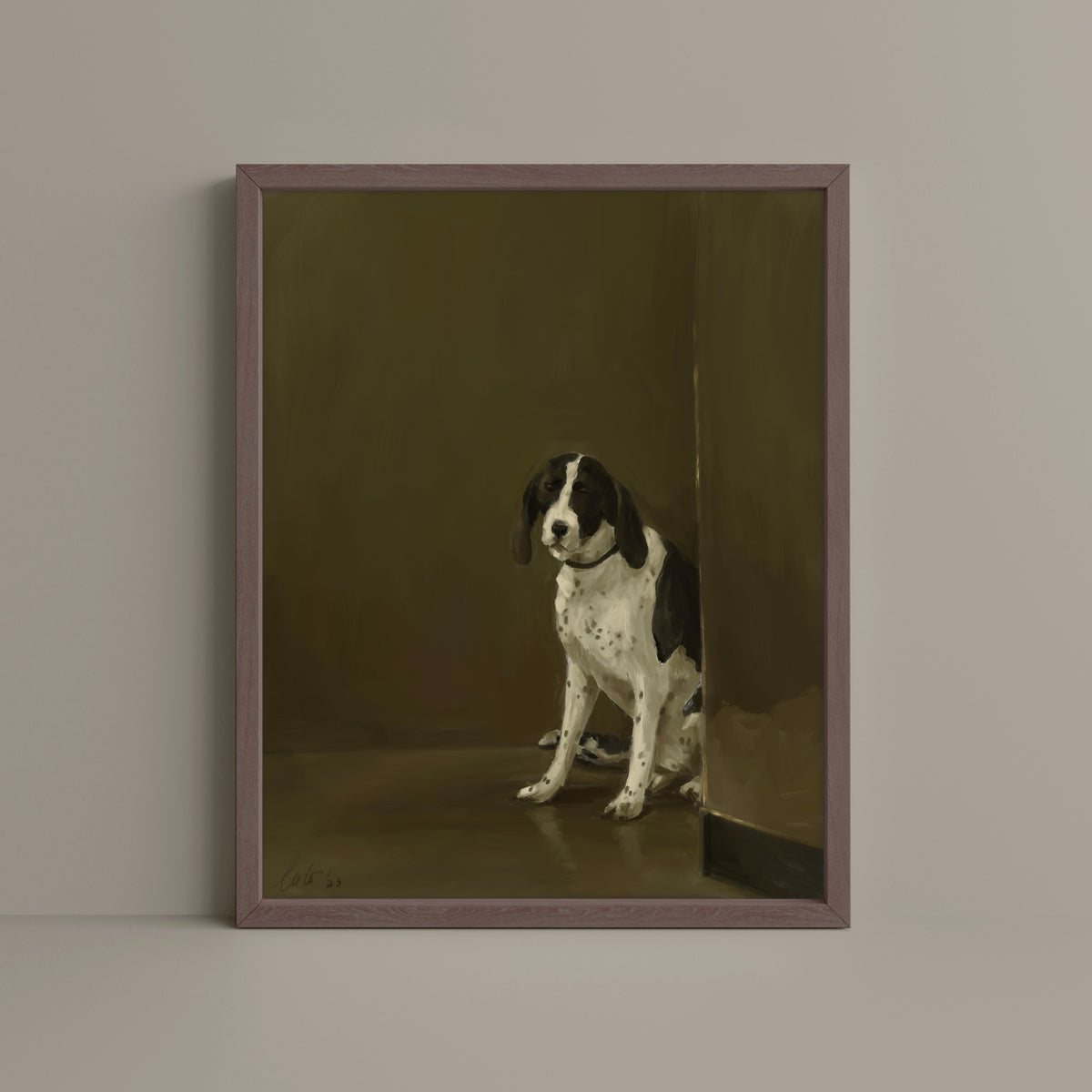 "Cane di Milano" by Catherine Hébert - Dog Oil Painting Fine Art Print