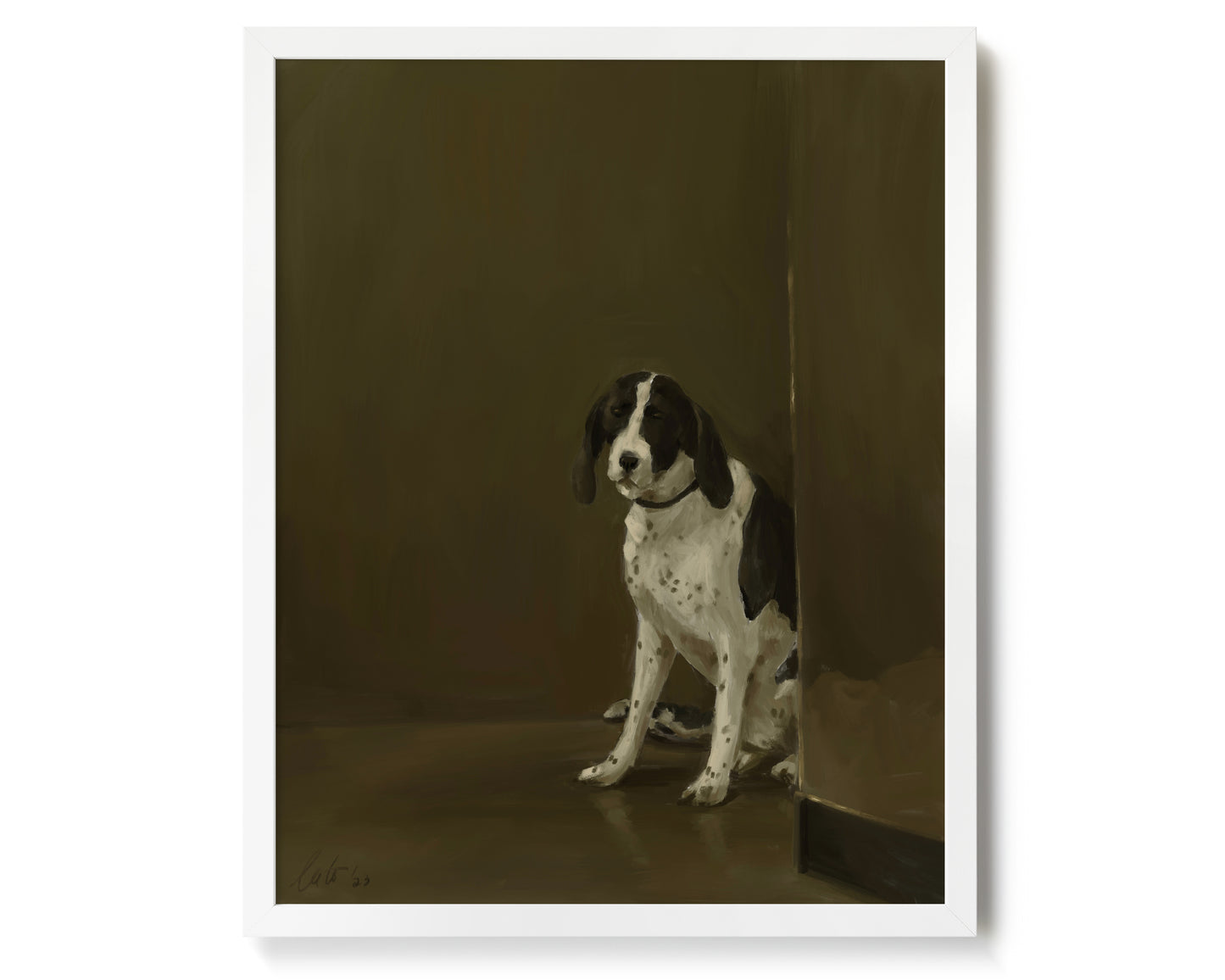 "Cane di Milano" by Catherine Hébert - Dog Oil Painting Giclée Art Print - 16"x20" size