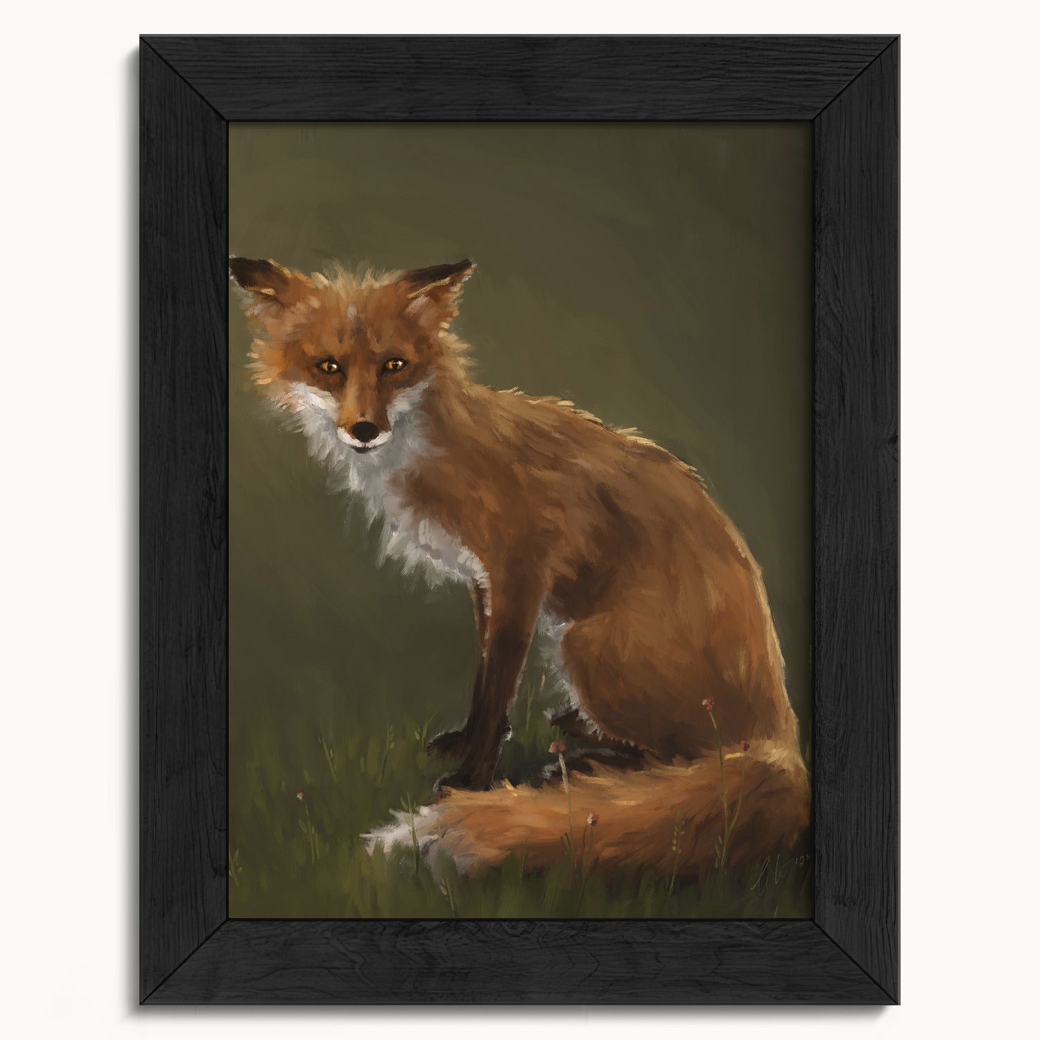 "The Fox" by Catherine Hébert - Forest Fox Oil Painting Fine Art Print - 5"x7" size