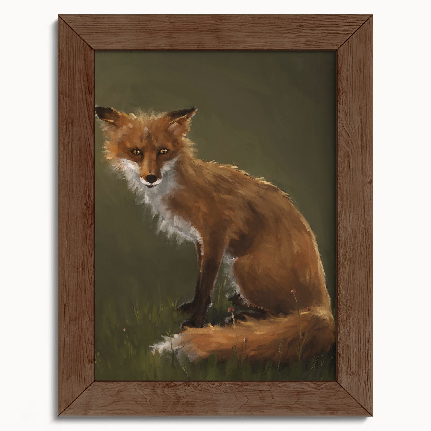 "The Fox" by Catherine Hébert - Forest Fox Oil Painting Fine Art Print - 5"x7" size