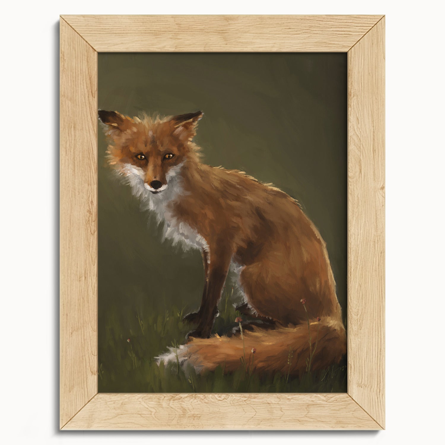 "The Fox" by Catherine Hébert - Forest Fox Oil Painting Fine Art Print - 5"x7" size