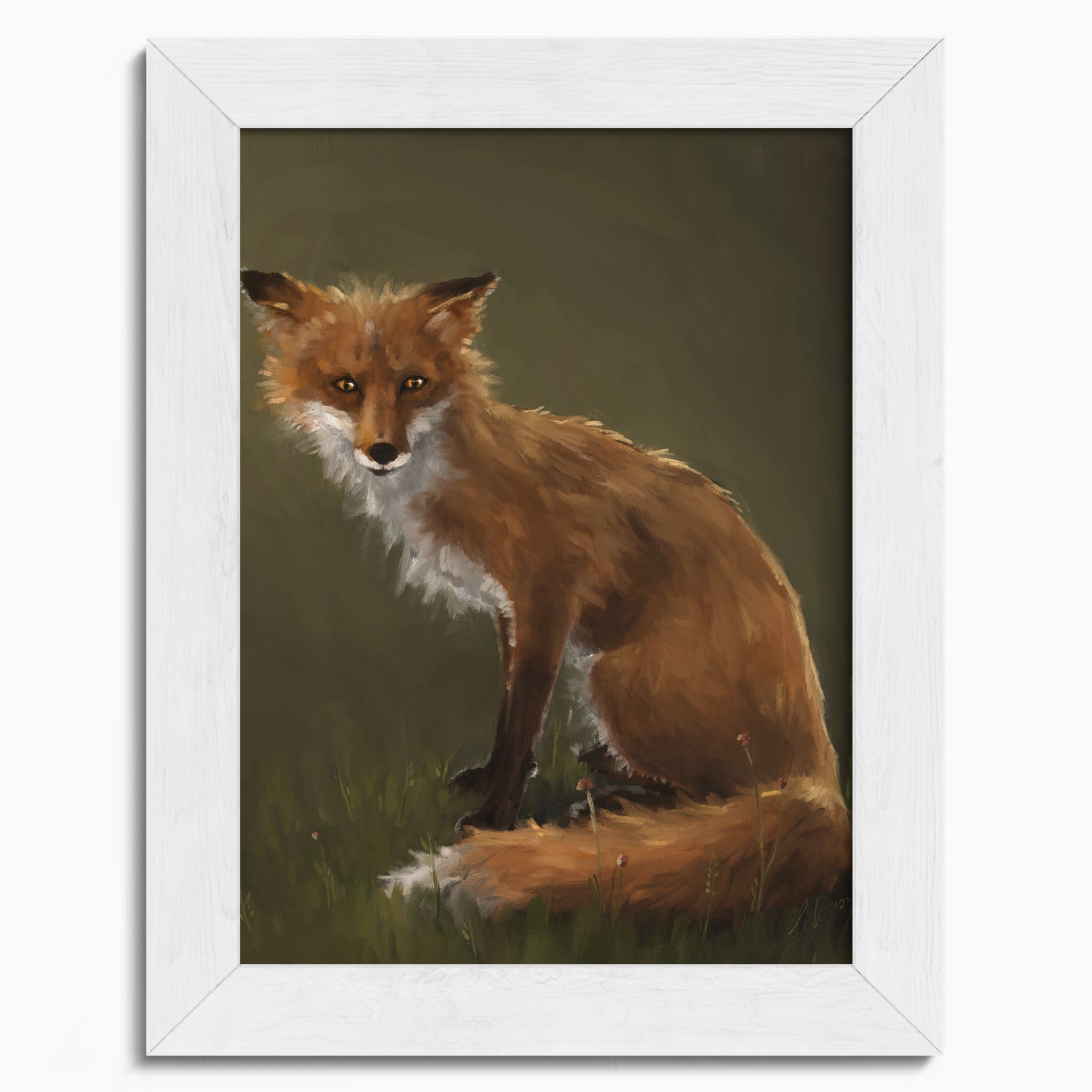 "The Fox" by Catherine Hébert - Forest Fox Oil Painting Fine Art Print - 5"x7" size