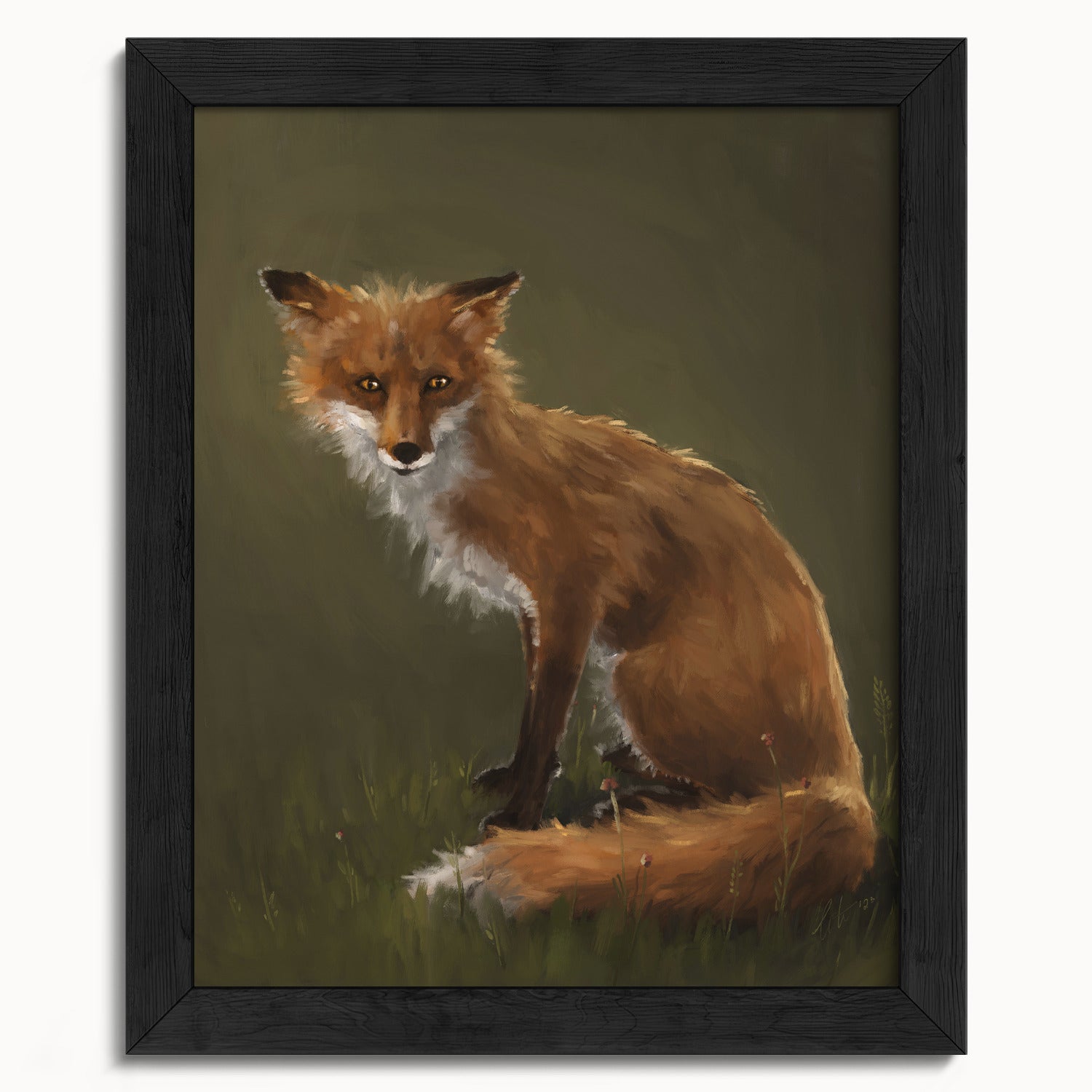 "The Fox" by Catherine Hébert - Forest Fox Oil Painting Fine Art Print - 8"x10" size