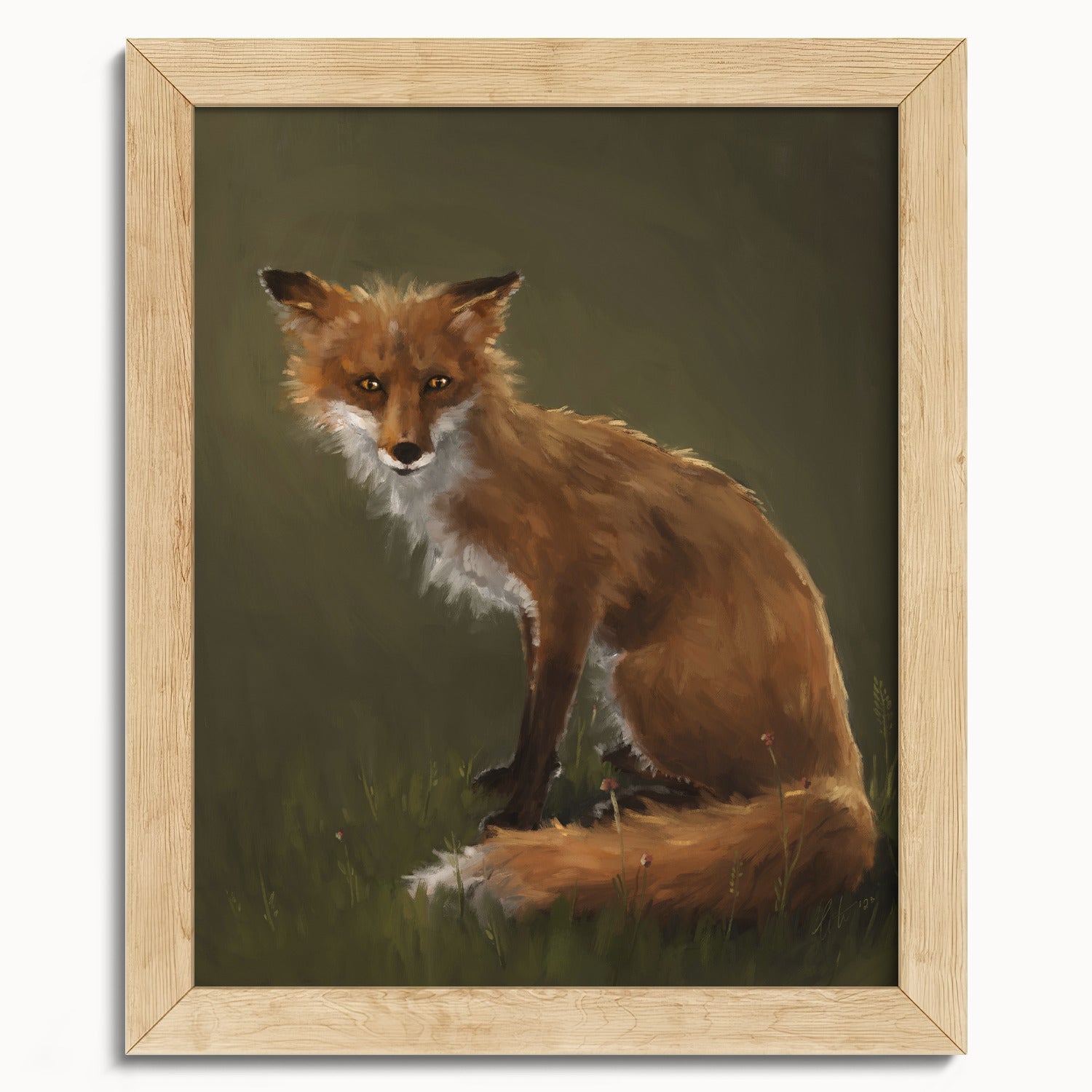 "The Fox" by Catherine Hébert - Forest Fox Oil Painting Fine Art Print - 8"x10" size
