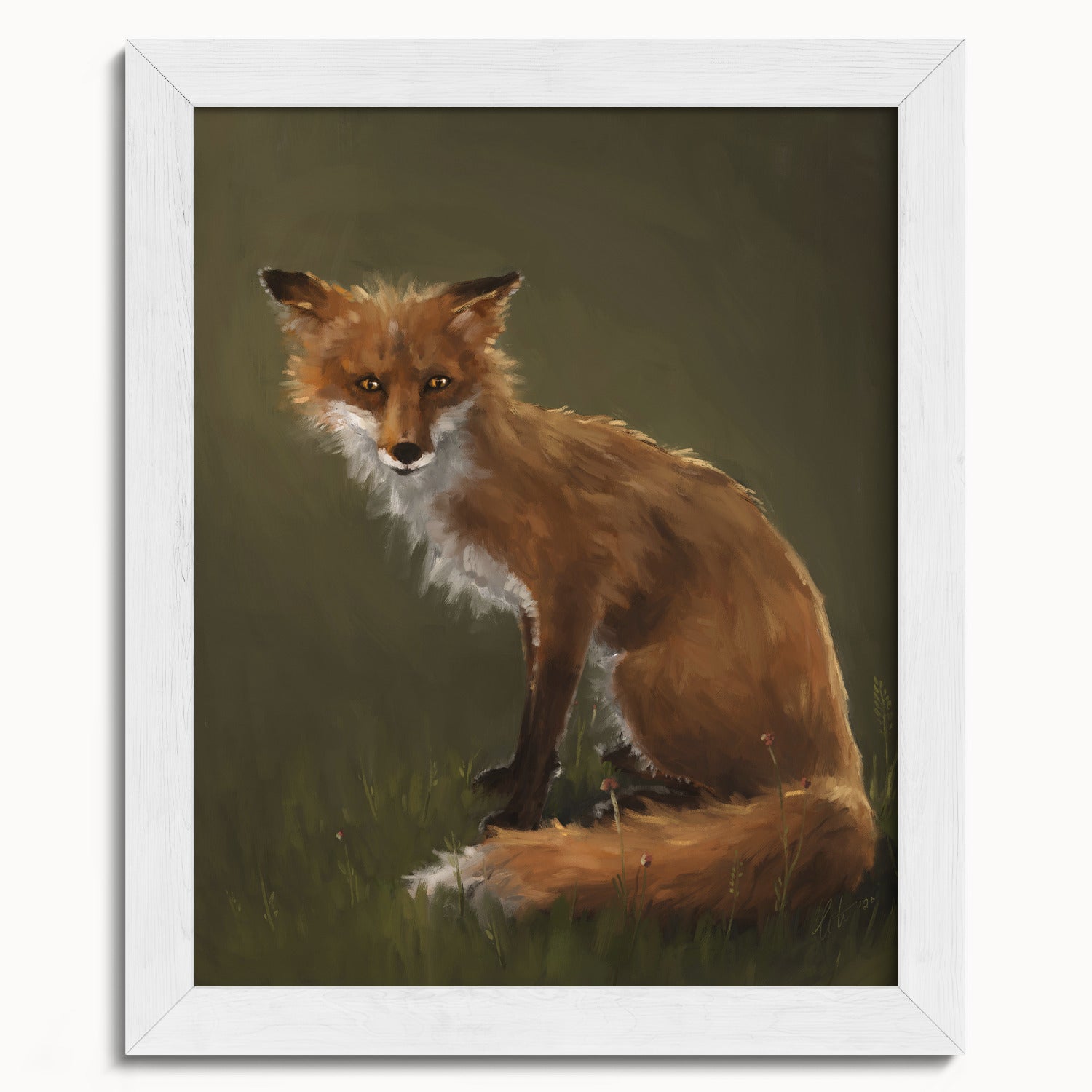 "The Fox" by Catherine Hébert - Forest Fox Oil Painting Fine Art Print - 8"x10" size