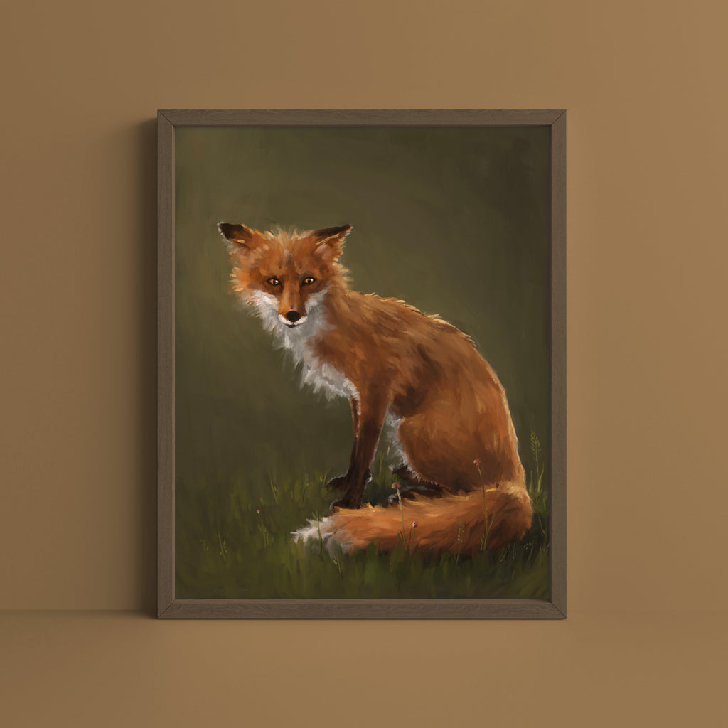 "The Fox" by Catherine Hébert - Forest Fox Oil Painting Fine Art Print