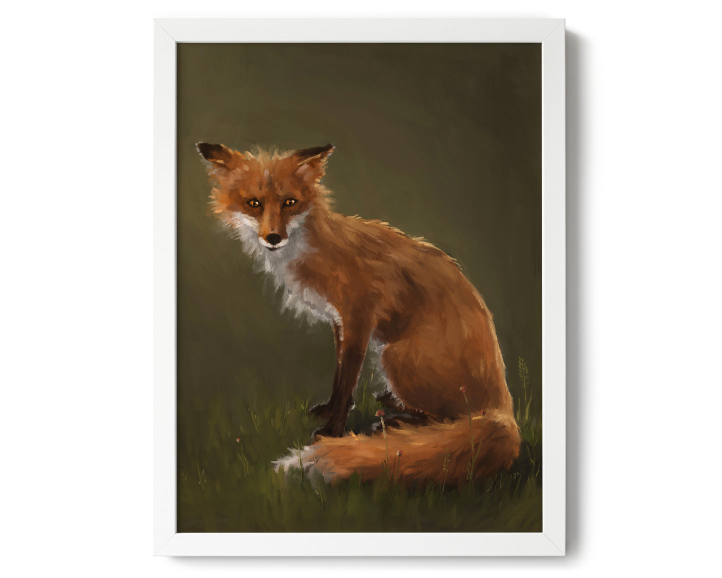 "The Fox" by Catherine Hébert - Forest Fox Oil Painting Giclée Art Print - 12"x16" size