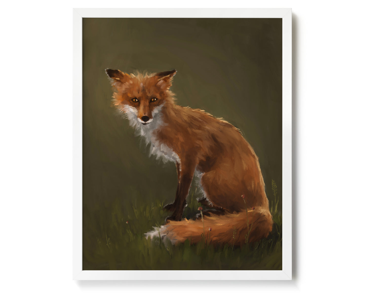 "The Fox" by Catherine Hébert - Forest Fox Oil Painting Giclée Art Print - 16"x20" size