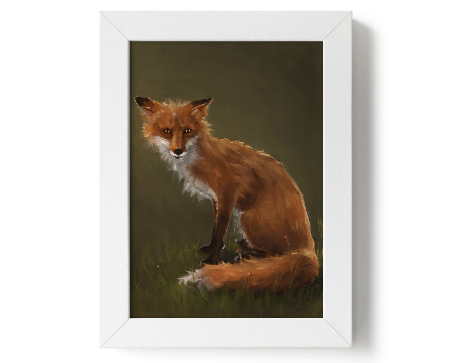 "The Fox" by Catherine Hébert - Forest Fox Oil Painting Giclée Art Print - 5"x7" size