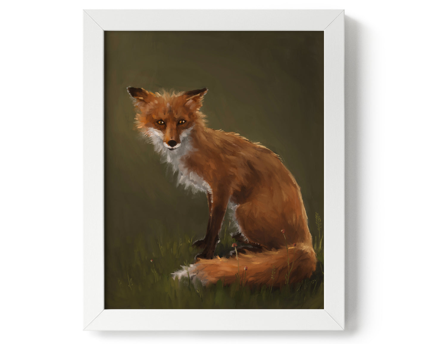 "The Fox" by Catherine Hébert - Forest Fox Oil Painting Giclée Art Print - 8"x10" size
