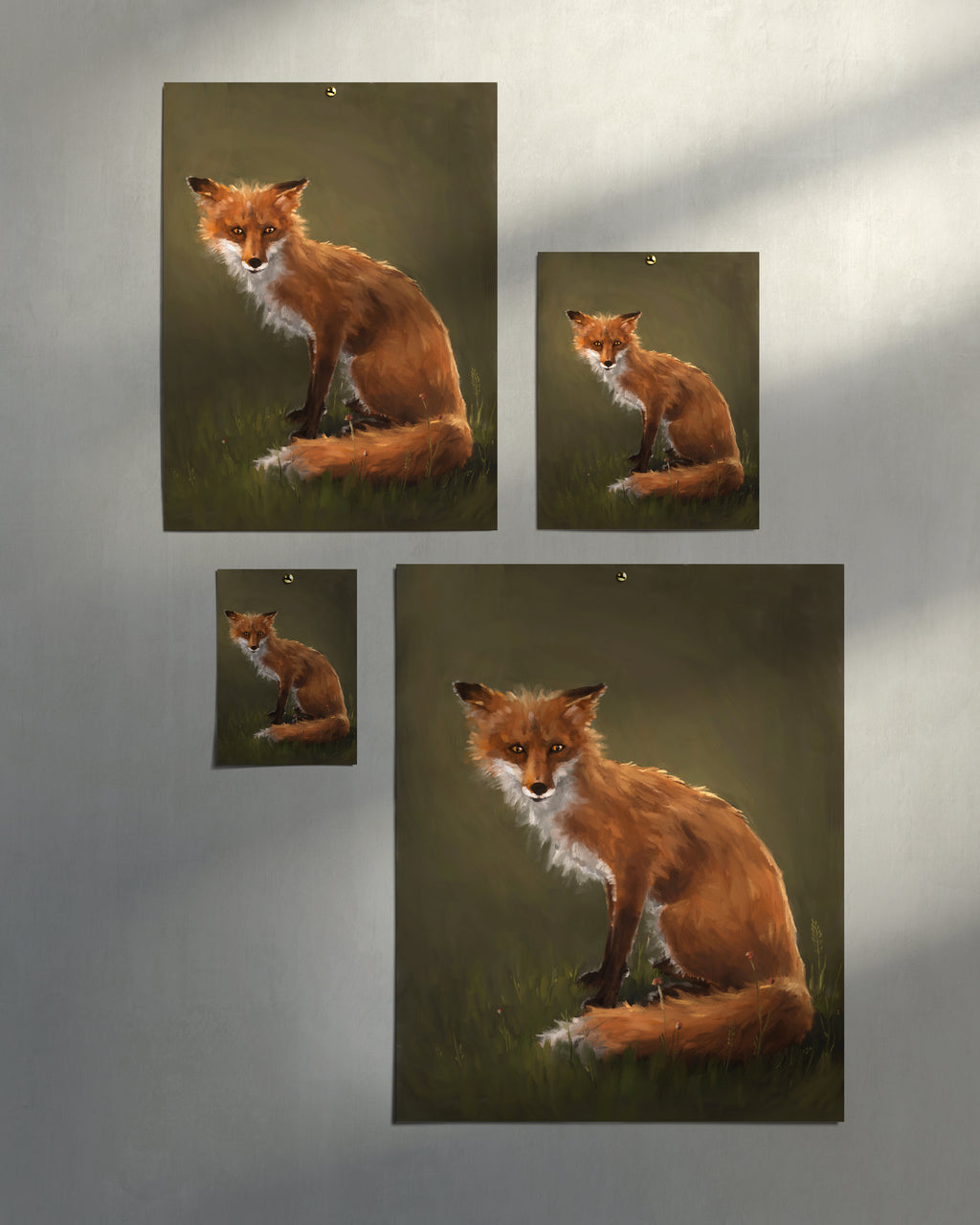 "The Fox" by Catherine Hébert - Forest Fox Oil Painting Fine Art Print