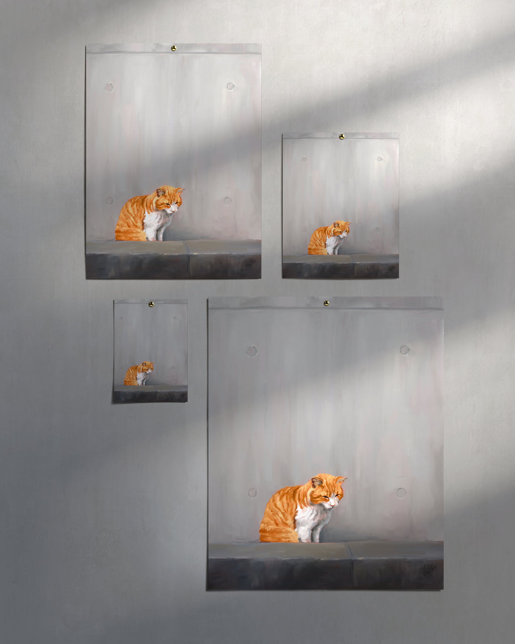 "Fukuoka no Neko" by Catherine Hébert - Orange Tabby Cat Painting Fine Art Print