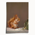 "Titi the Squirrel" by Catherine Hébert - Red Squirrel Oil Painting Art Print - 5"x7" size