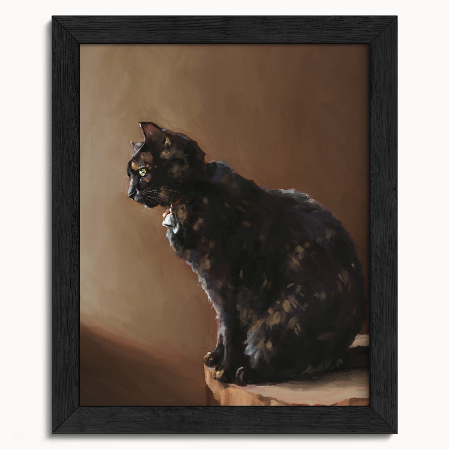 "Jarousse" by Catherine Hébert - Tortoiseshell Cat Painting Fine Art Print - 8"x10" size