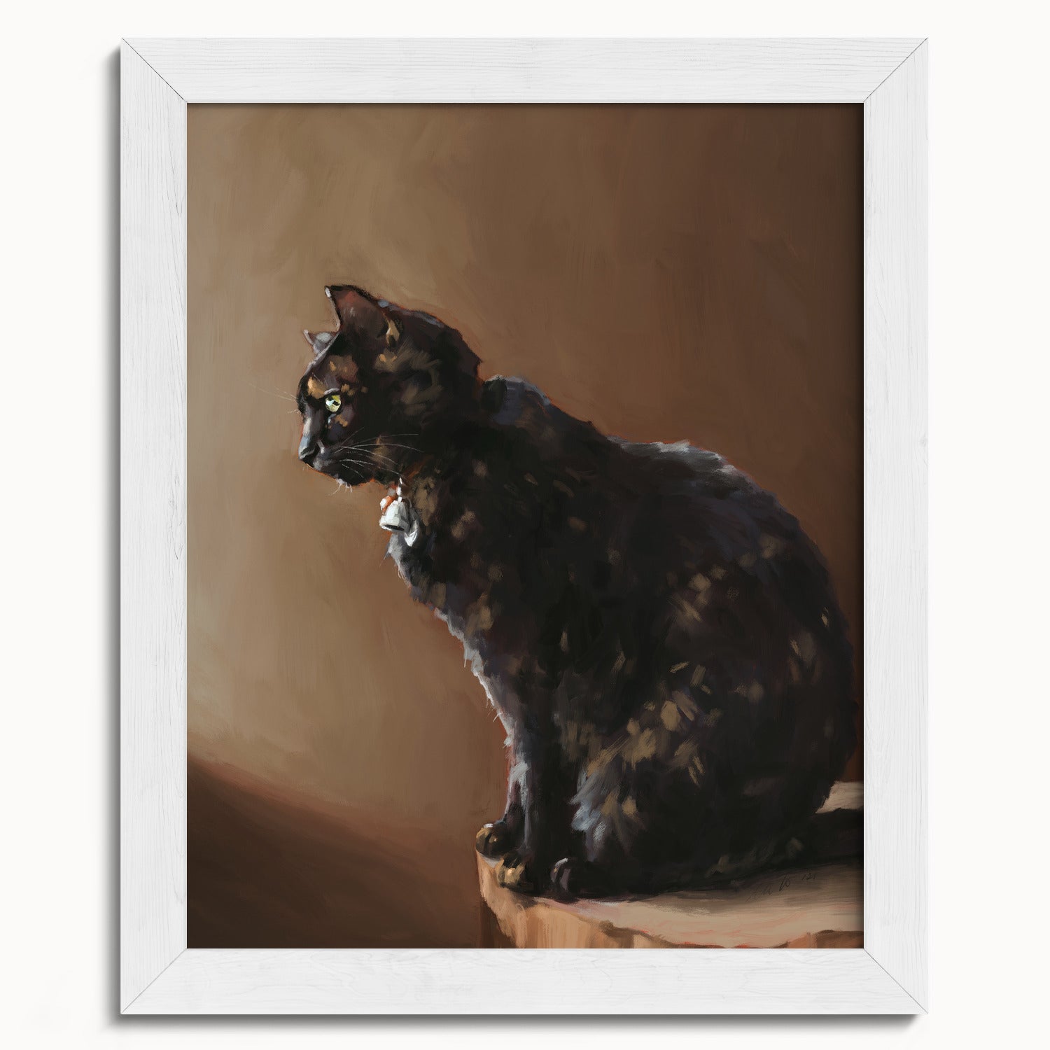 "Jarousse" by Catherine Hébert - Tortoiseshell Cat Painting Fine Art Print - 8"x10" size