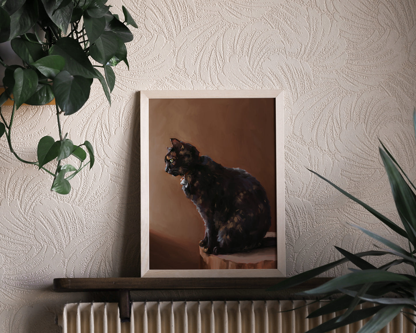 "Jarousse" by Catherine Hébert - Tortoiseshell Cat Painting Art Print