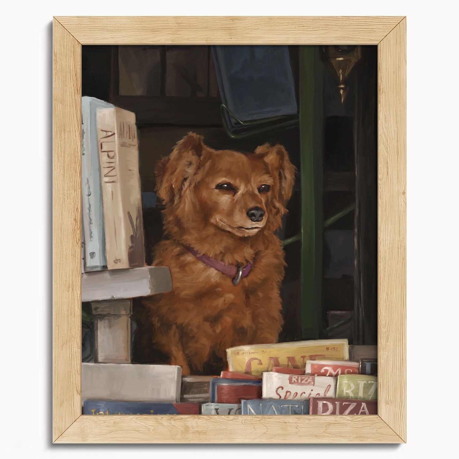 "Newsstand Dog" by Catherine Hébert - Italian Newsstand Dog Fine Art Print - 8"x10" size
