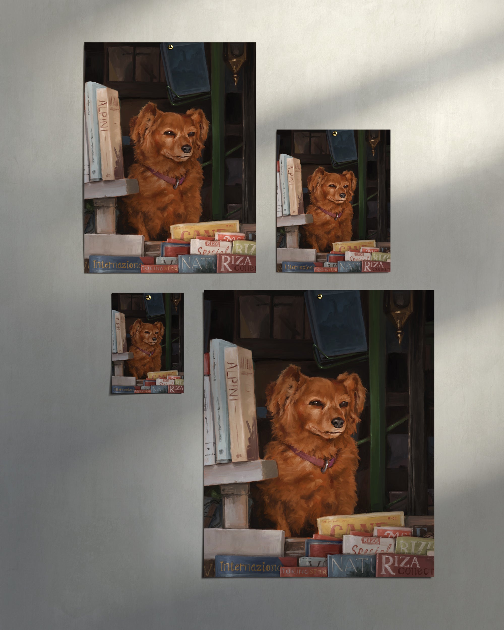 "Newsstand Dog" by Catherine Hébert - Italian Newsstand Dog Fine Art Print