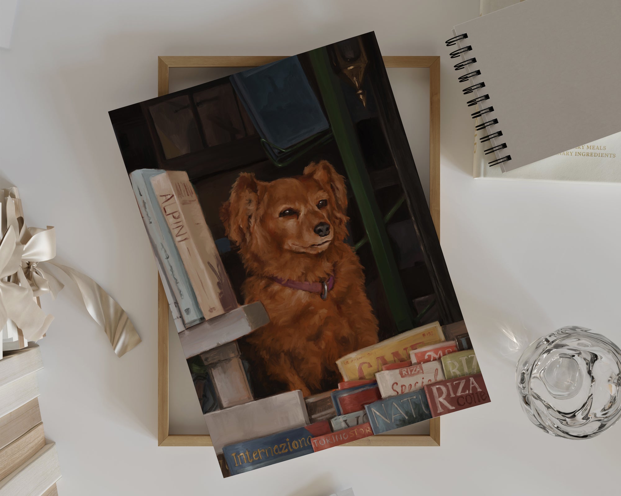 "Newsstand Dog" by Catherine Hébert - Italian Newsstand Dog Fine Art Print