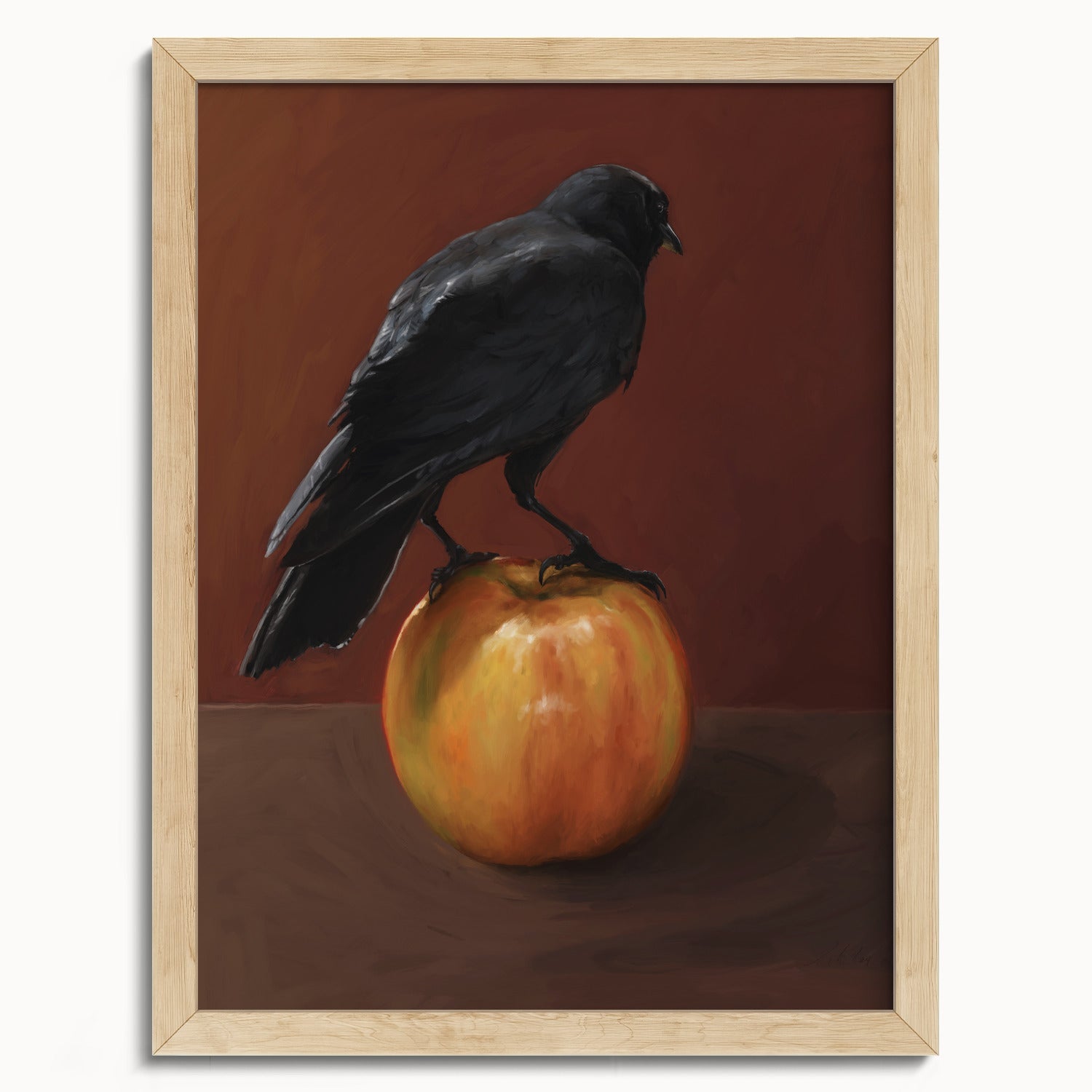 "Crownelius Crowmwell" by Catherine Hébert - Black Crow Fine Art Print - 12"x16" size