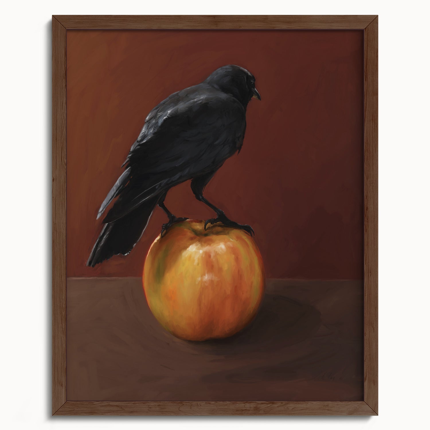 "Crownelius Crowmwell" by Catherine Hébert - Black Crow Fine Art Print - 16"x20" size