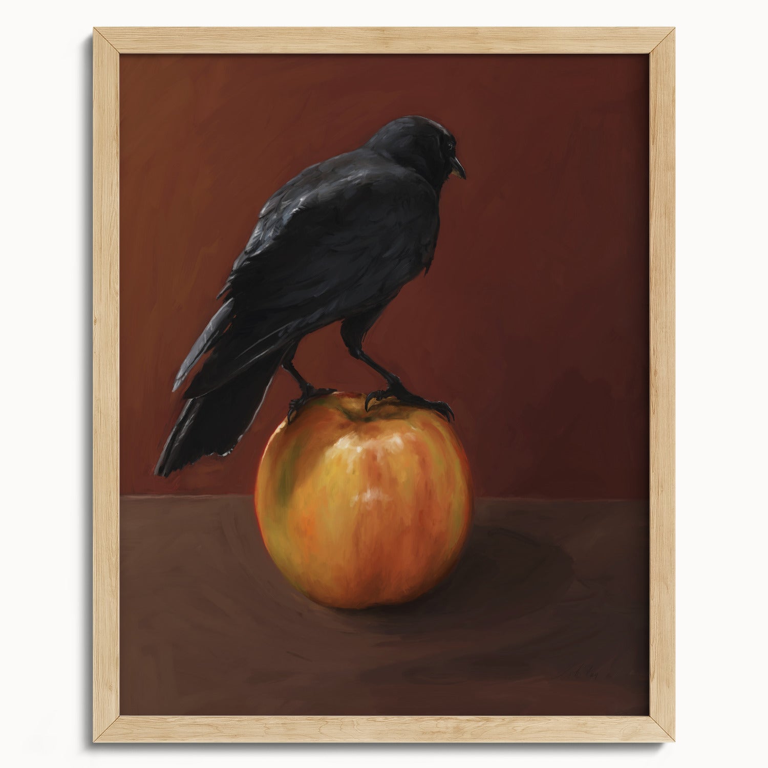 "Crownelius Crowmwell" by Catherine Hébert - Black Crow Fine Art Print - 16"x20" size