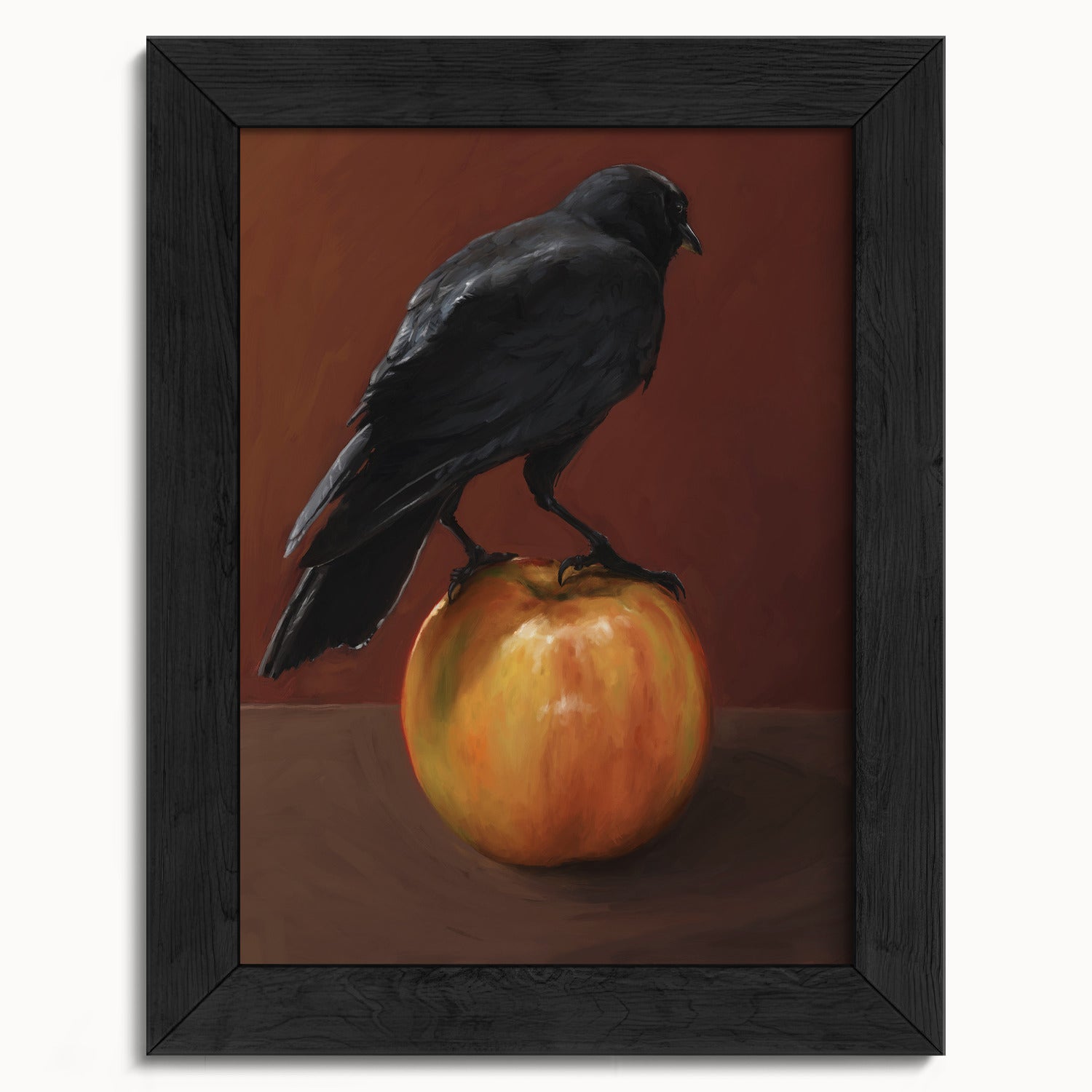 "Crownelius Crowmwell" by Catherine Hébert - Black Crow Fine Art Print - 5"x7" size