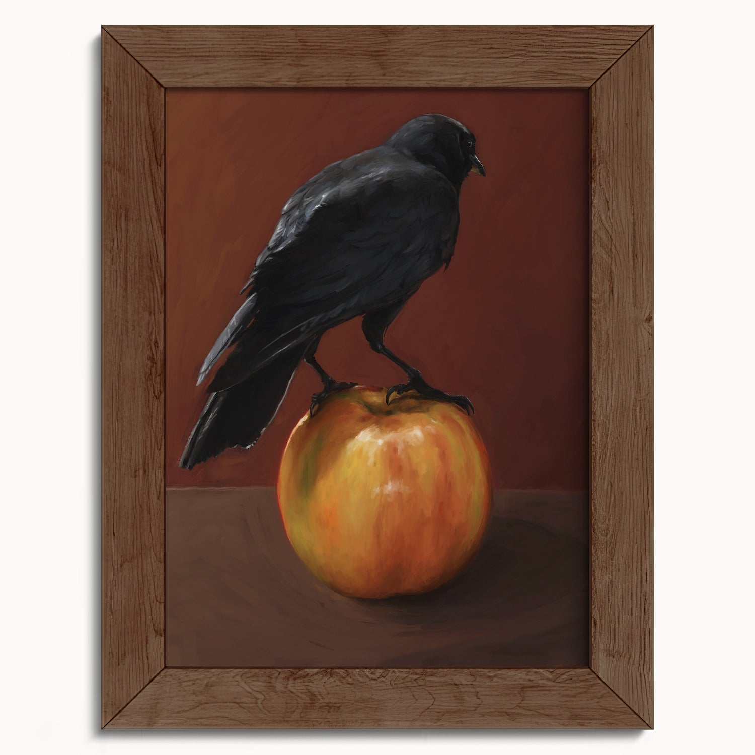 "Crownelius Crowmwell" by Catherine Hébert - Black Crow Fine Art Print - 5"x7" size