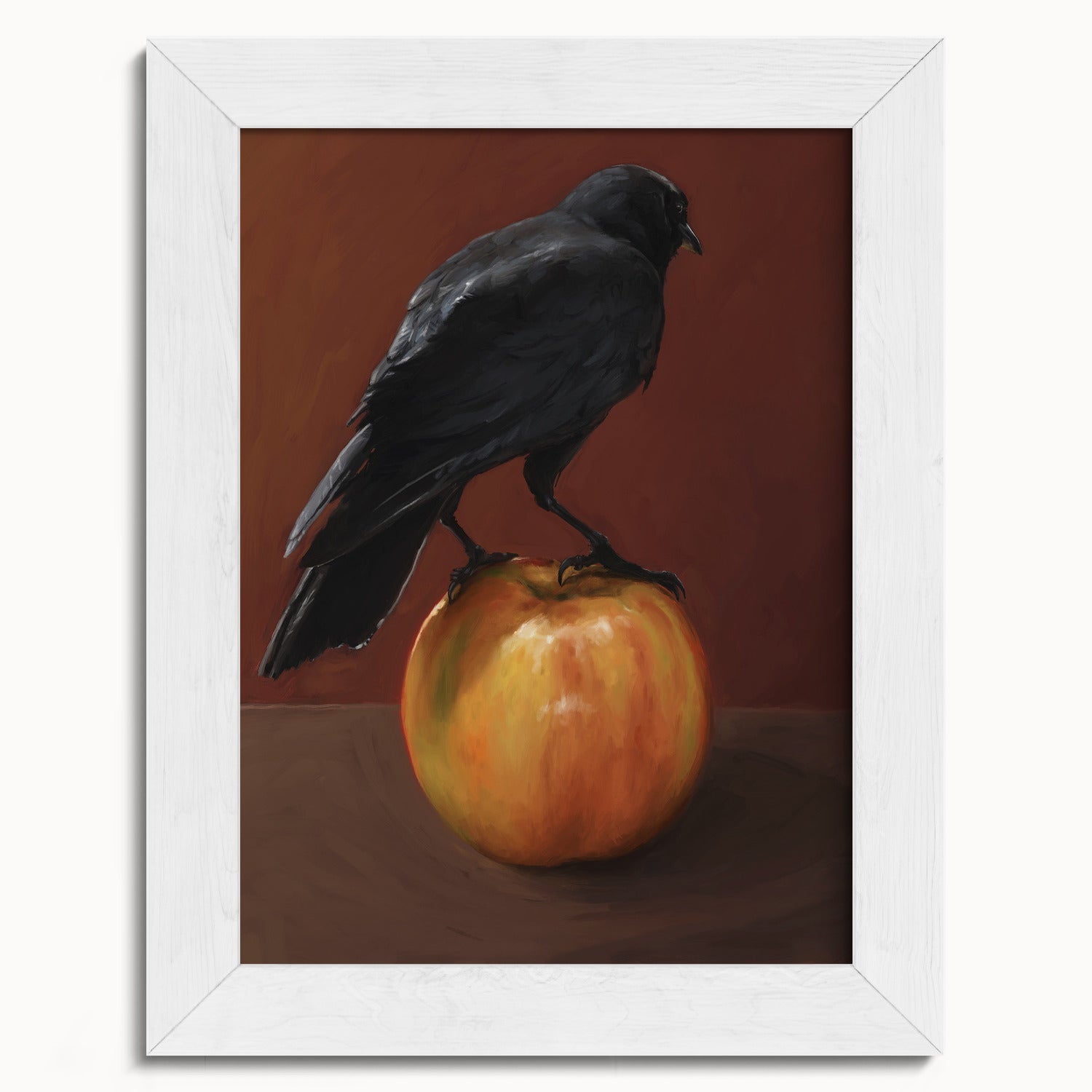"Crownelius Crowmwell" by Catherine Hébert - Black Crow Fine Art Print - 5"x7" size