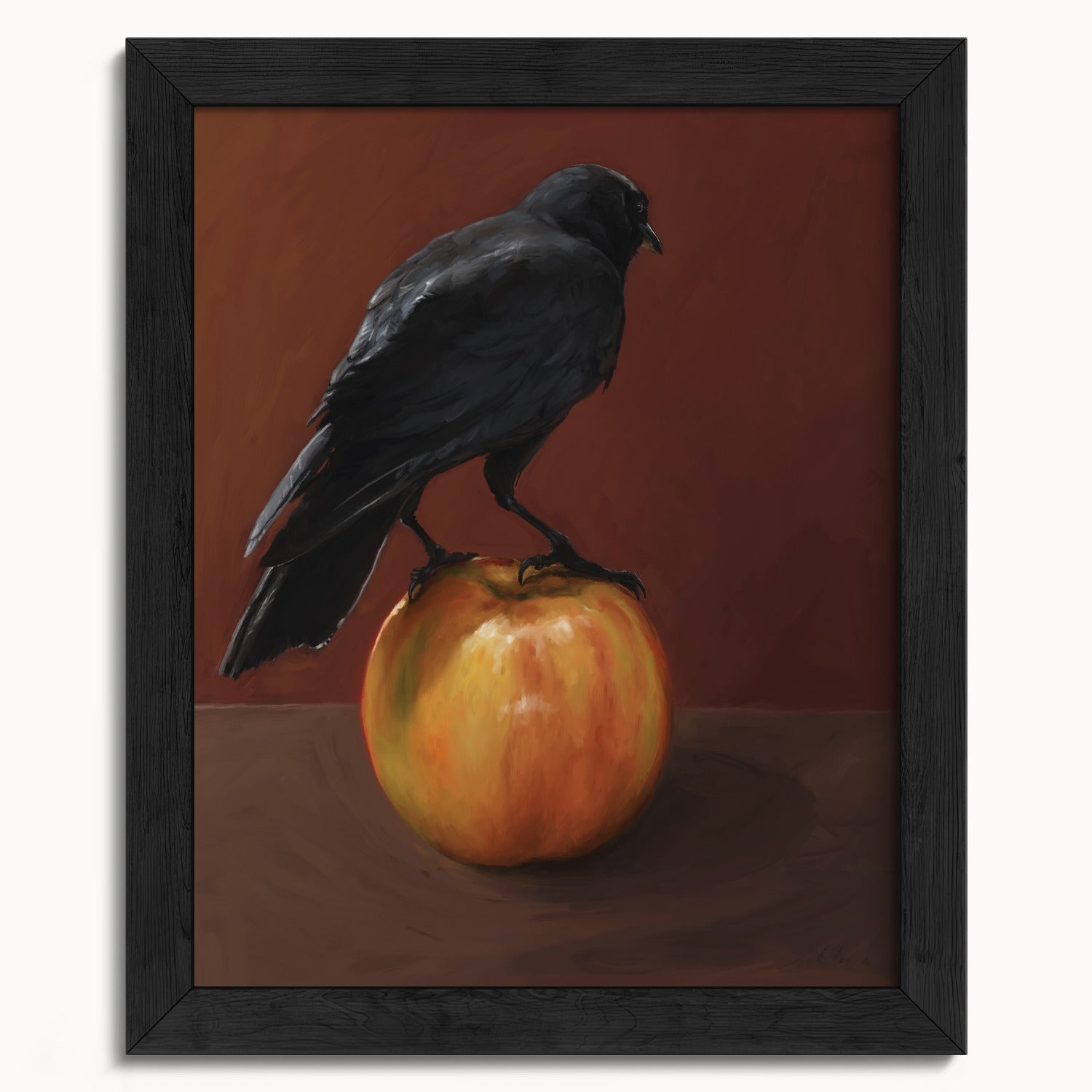 "Crownelius Crowmwell" by Catherine Hébert - Black Crow Fine Art Print - 8"x10" size