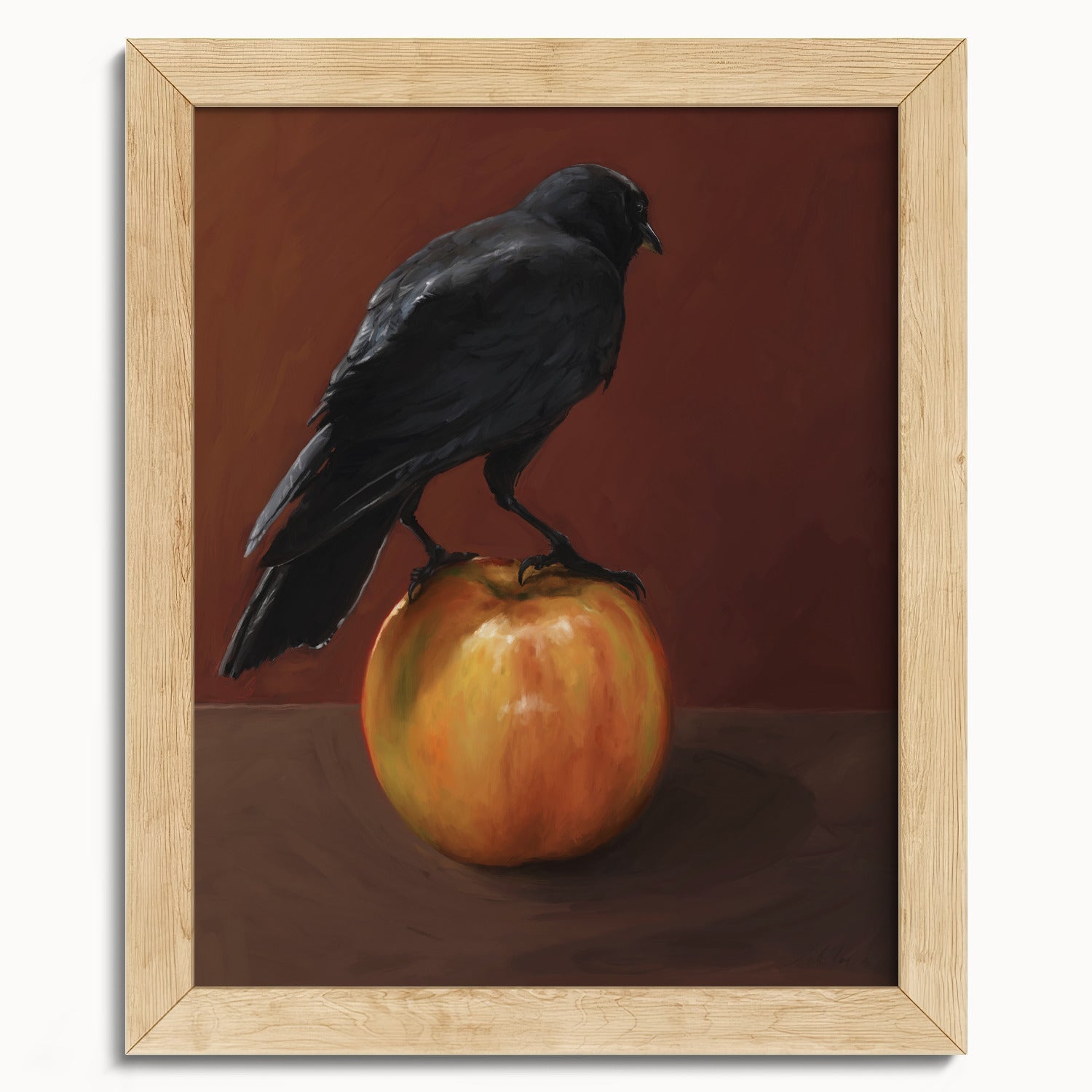 "Crownelius Crowmwell" by Catherine Hébert - Black Crow Fine Art Print - 8"x10" size