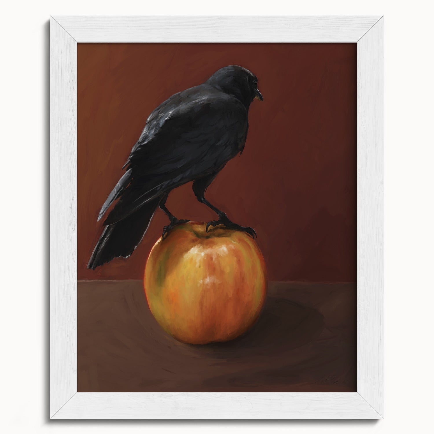 "Crownelius Crowmwell" by Catherine Hébert - Black Crow Fine Art Print - 8"x10" size