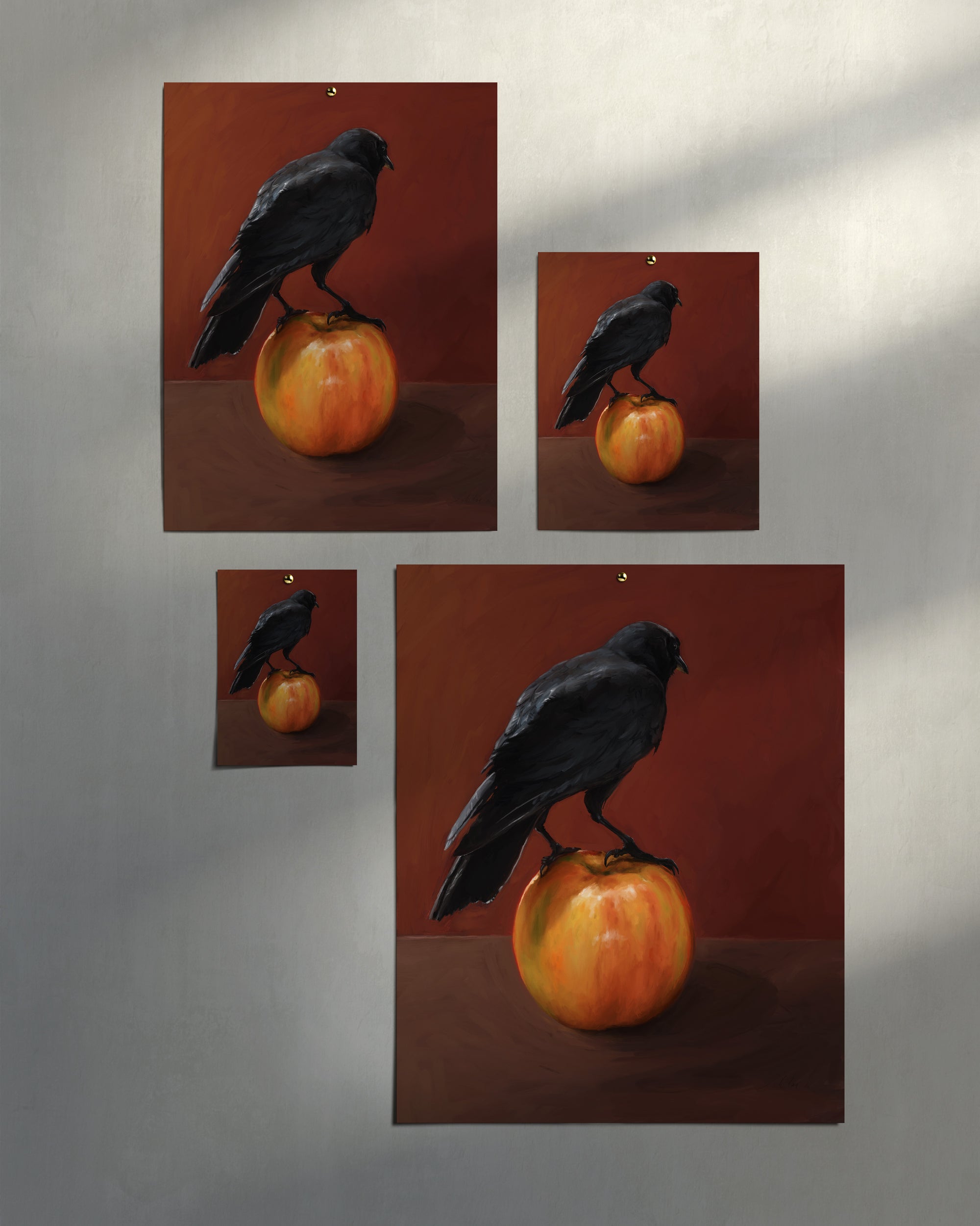 "Crownelius Crowmwell" by Catherine Hébert - Black Crow Fine Art Print