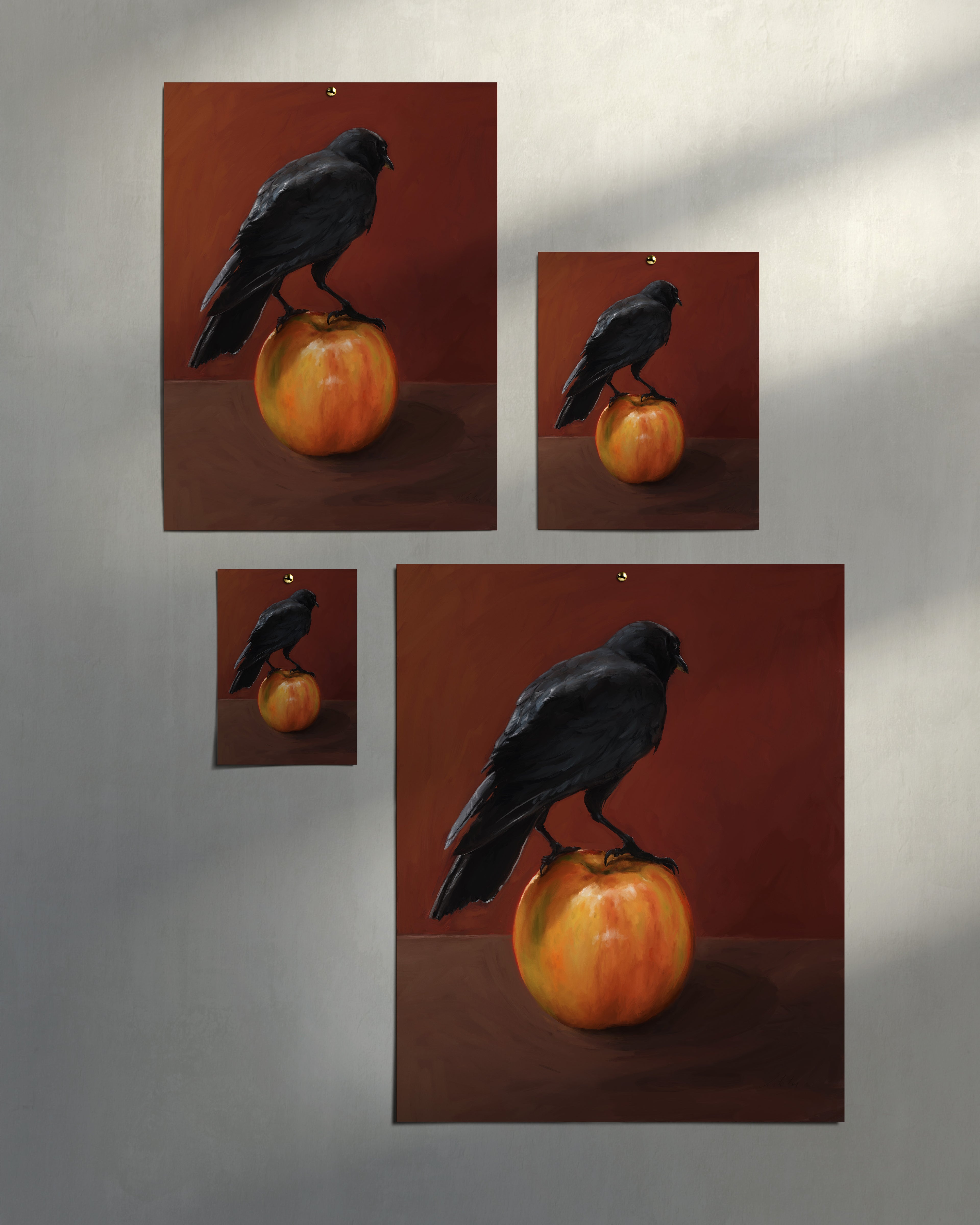 "Crownelius Crowmwell" by Catherine Hébert - Moody City Crow Art Print