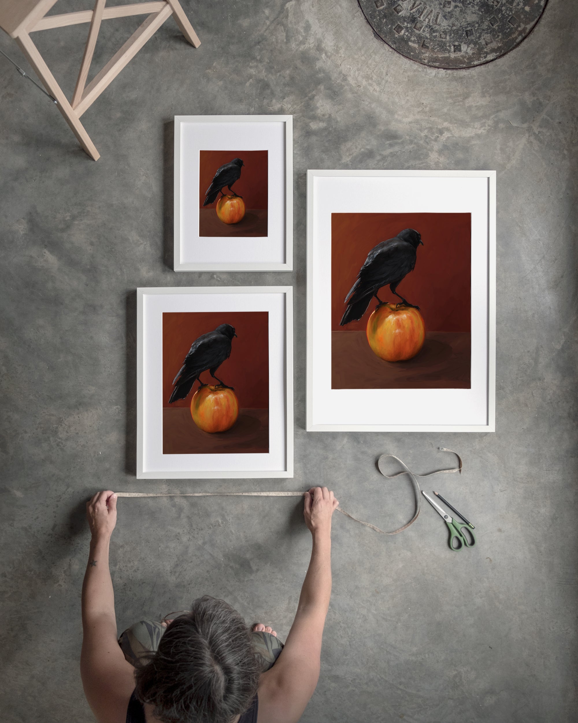 "Crownelius Crowmwell" by Catherine Hébert - Black Crow Fine Art Print