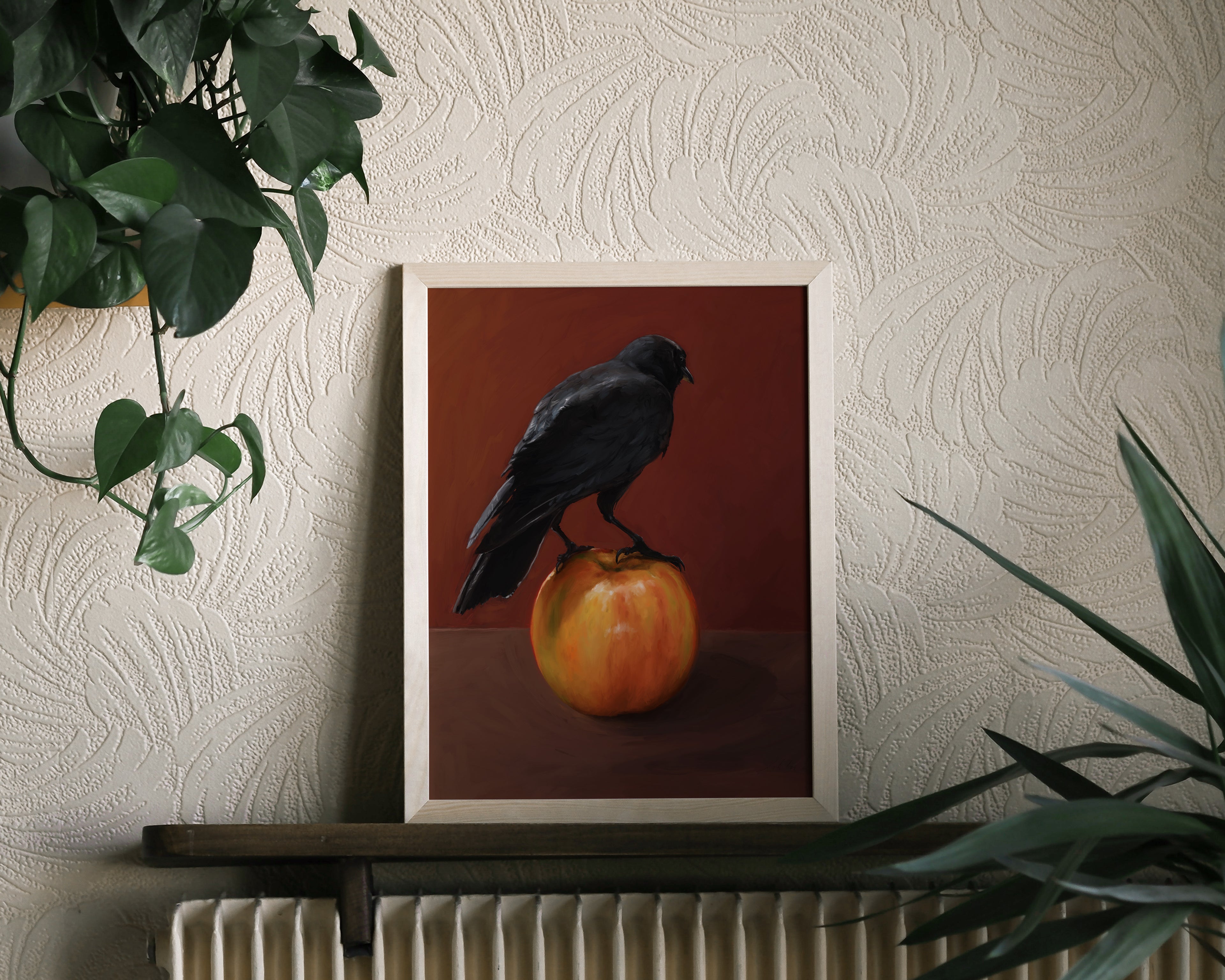 "Crownelius Crowmwell" by Catherine Hébert - Moody City Crow Art Print