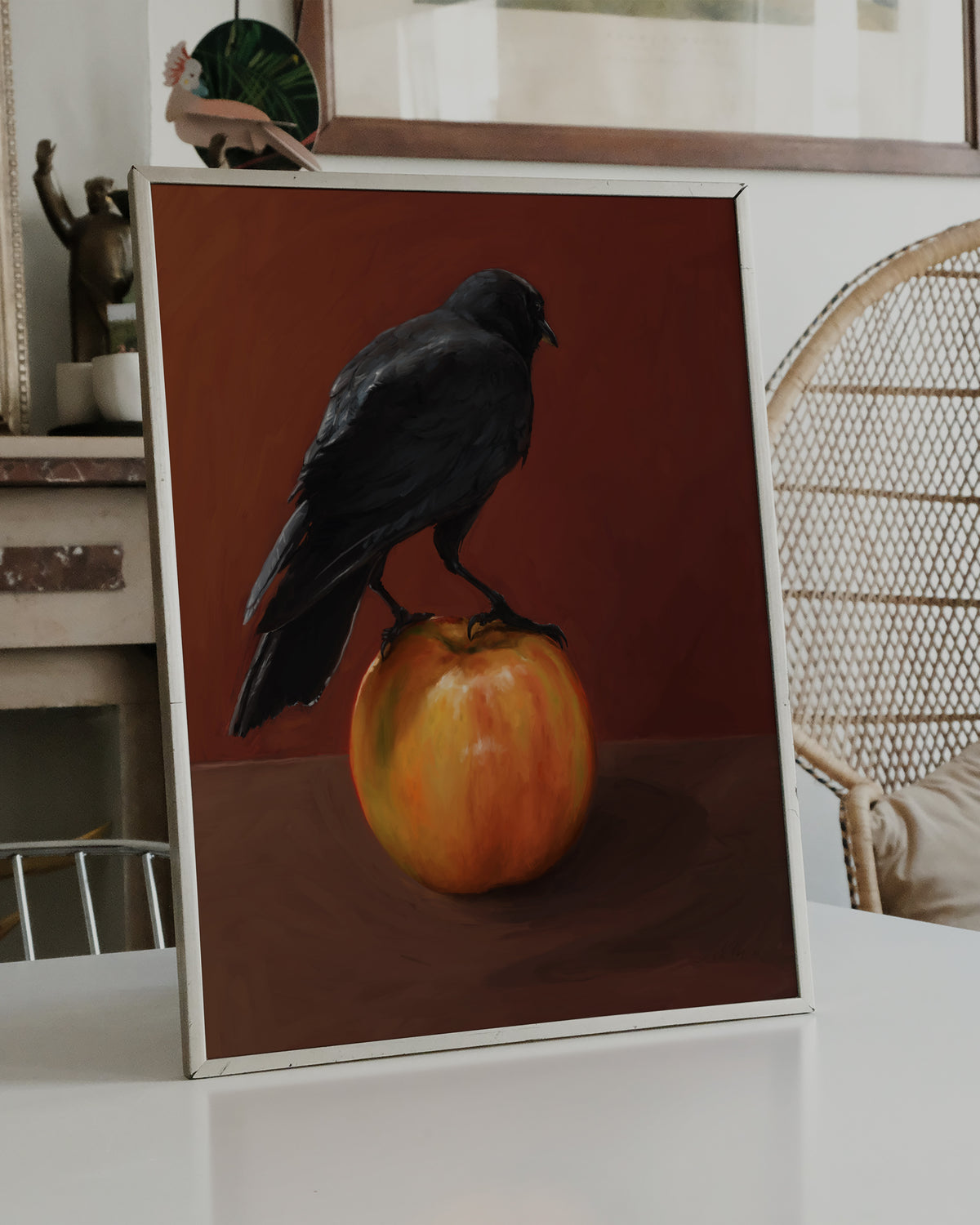 "Crownelius Crowmwell" by Catherine Hébert - Black Crow Fine Art Print