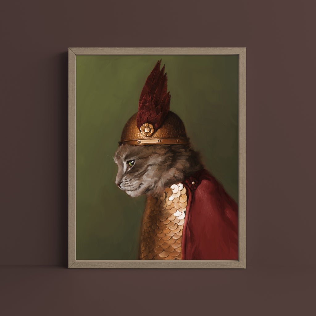 "Brünnhilde" by Catherine Hébert - Viking Valkyrie Cat Fine Art Print