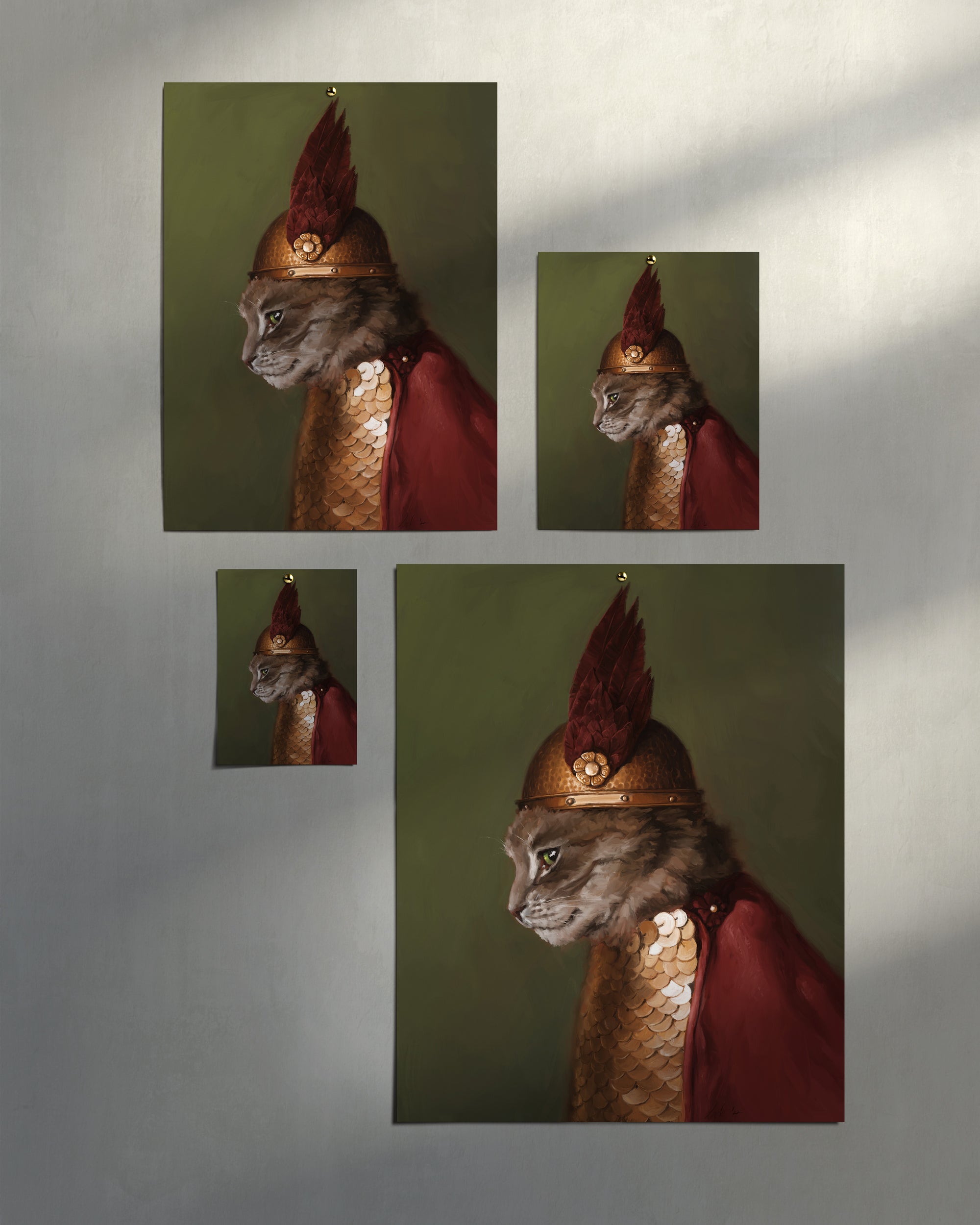 "Brünnhilde" by Catherine Hébert - Viking Valkyrie Cat Fine Art Print