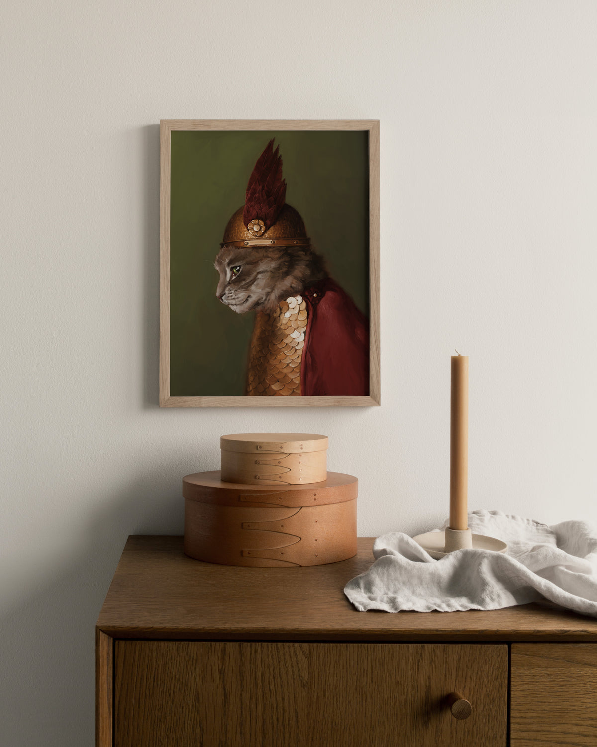"Brünnhilde" by Catherine Hébert - Viking Valkyrie Cat Fine Art Print