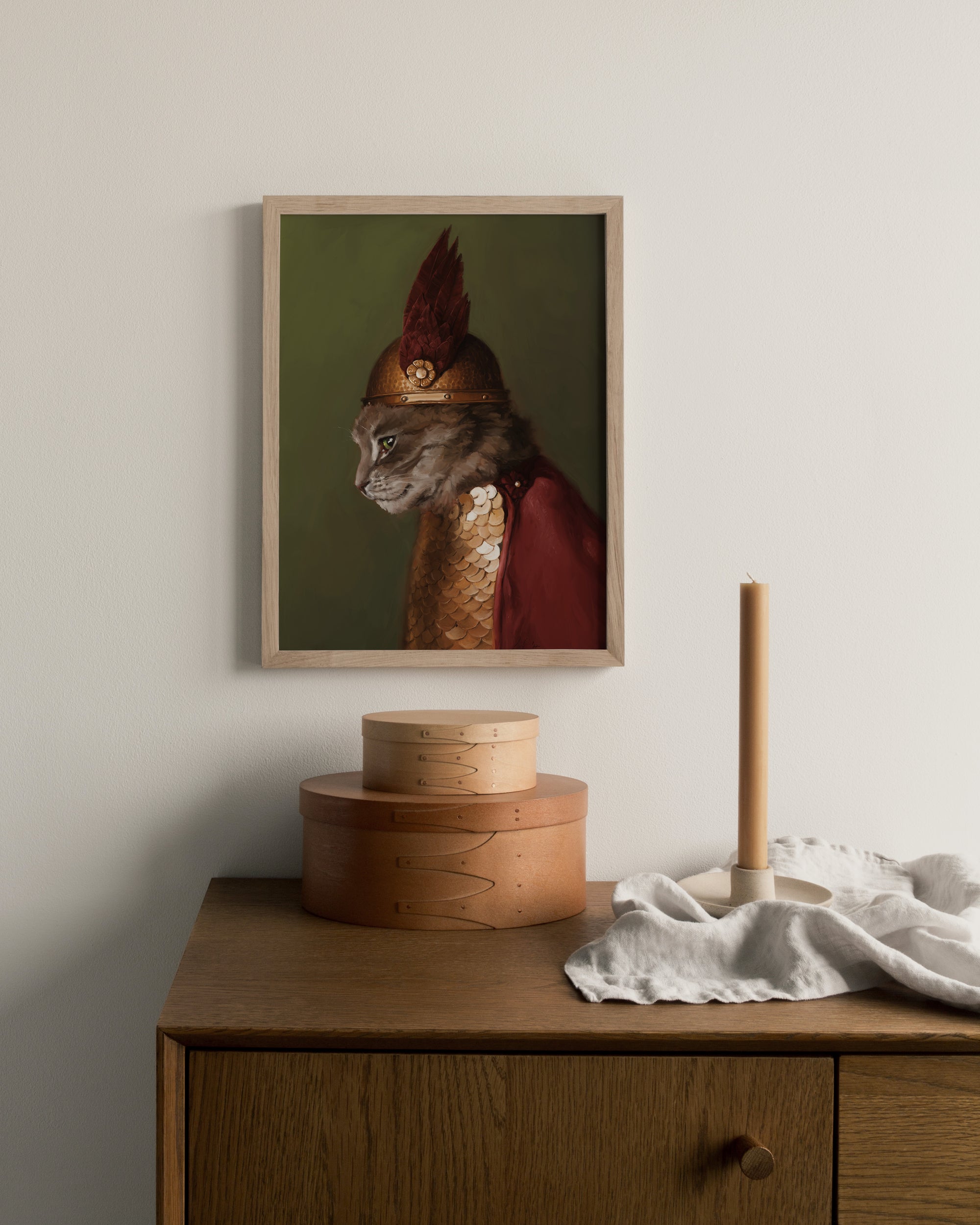 "Brünnhilde" by Catherine Hébert - Viking Valkyrie Cat Fine Art Print