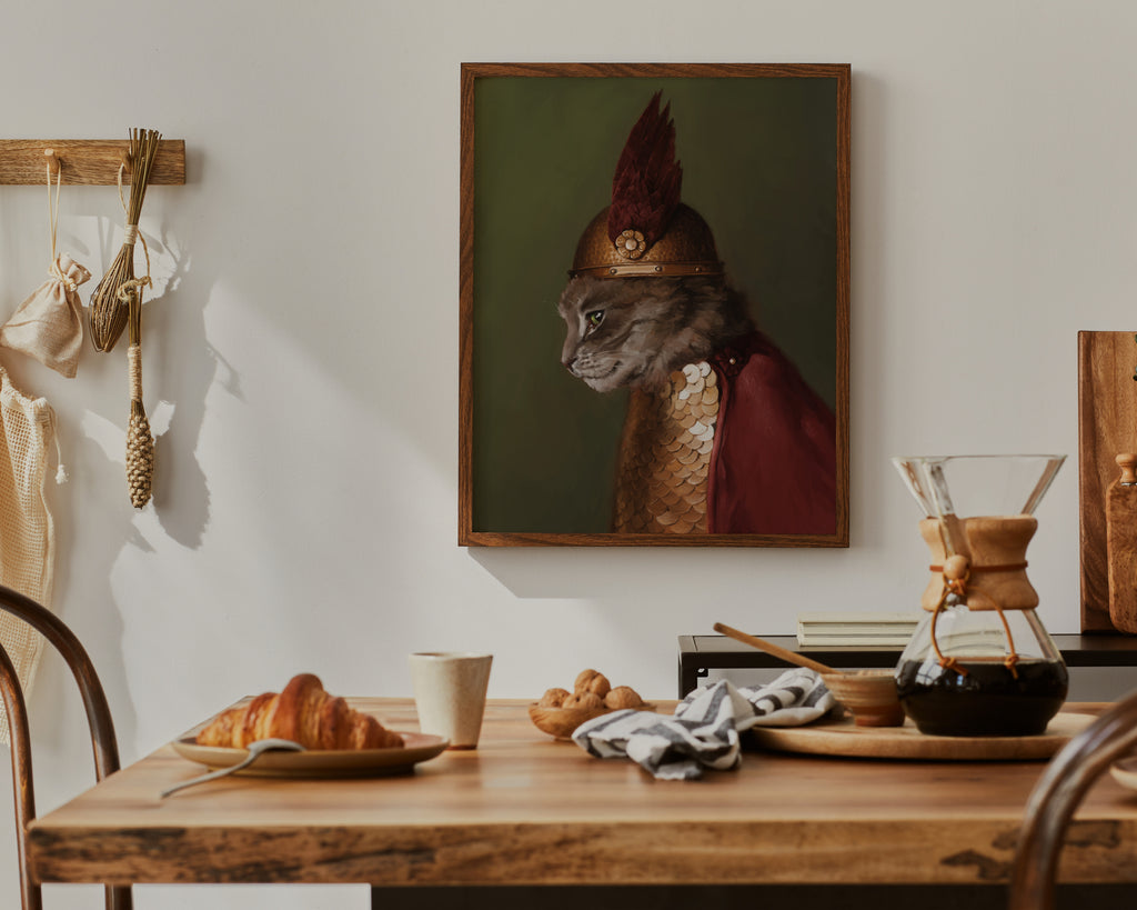 "Brünnhilde" by Catherine Hébert - Viking Valkyrie Cat Fine Art Print