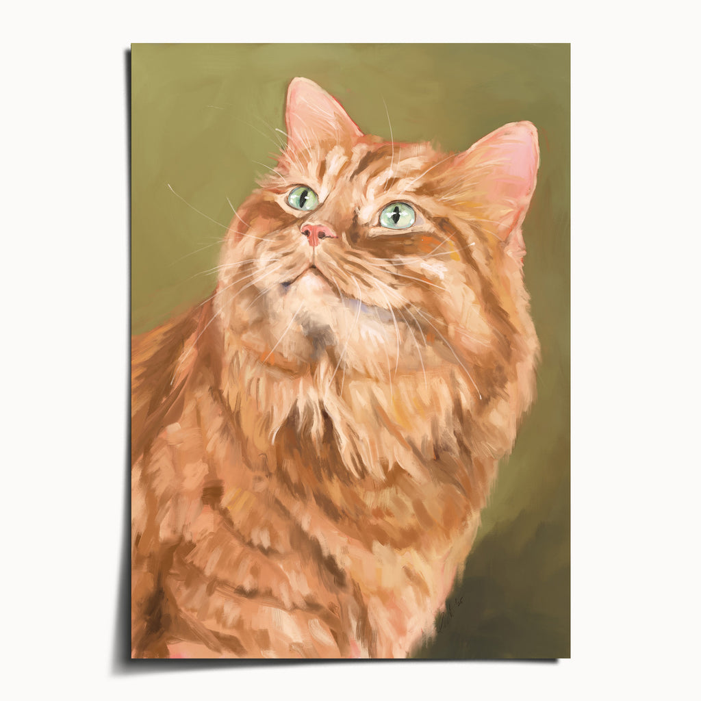 "Gimmy" by Catherine Hébert - Orange Tabby Cat Fine Art Print - 5"x7" size