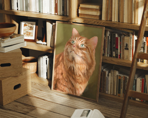 «Gimmy» par Catherine Hébert - Impression d'art Chat tigré orange
