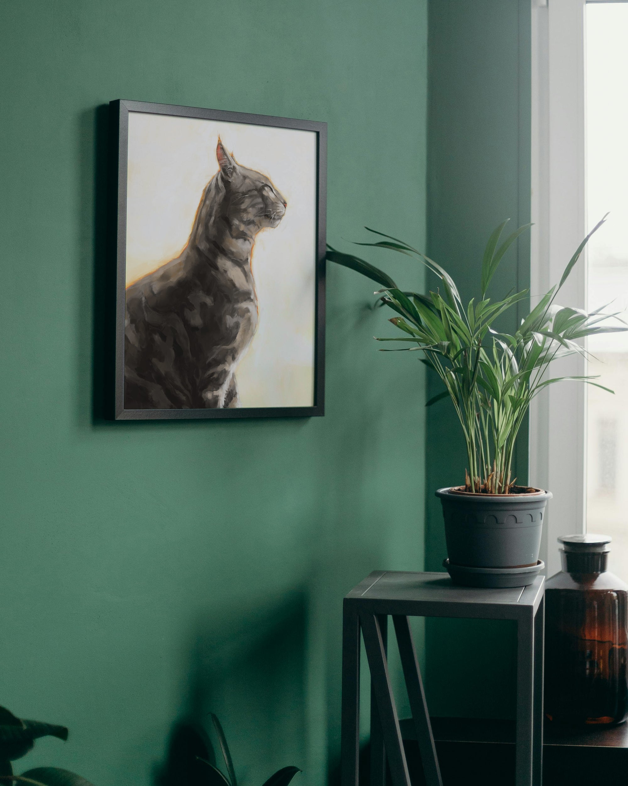 "Piper" by Catherine Hébert - Grey Bengal Marble Tabby  Art Print