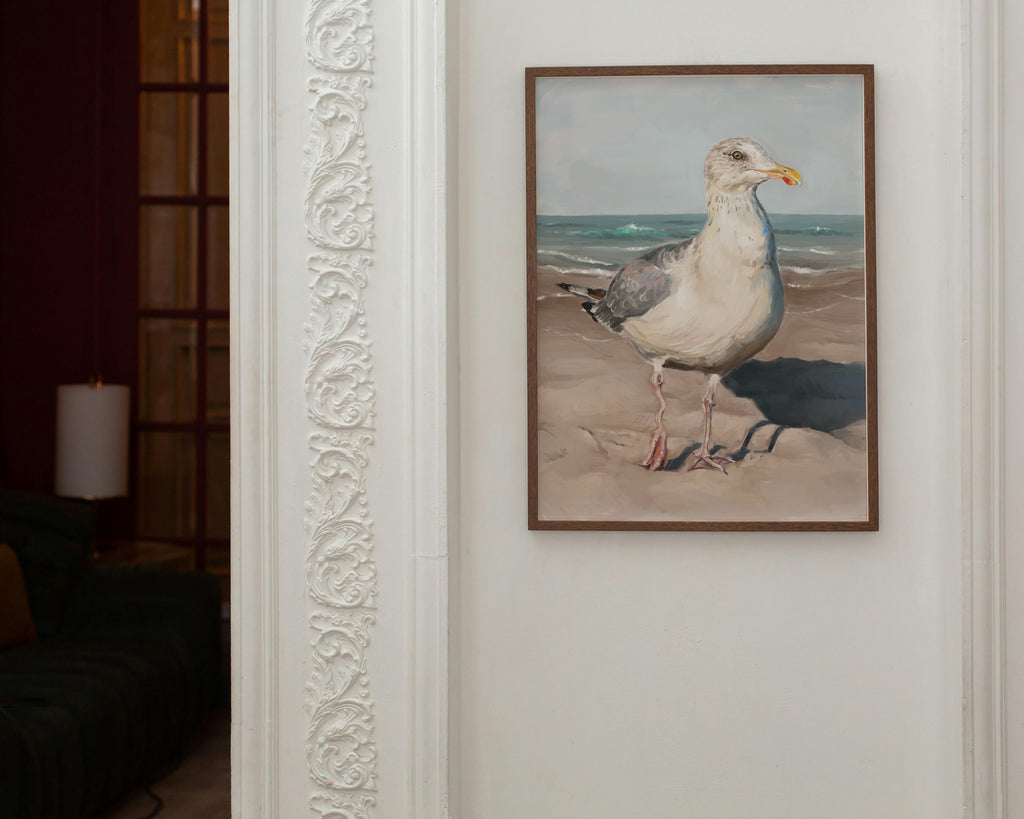 "Wobbly Leg Seagull" by Catherine Hébert - Seagull with Wobbly Leg Fine Art Print